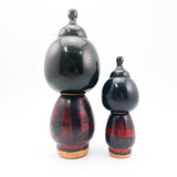 COMING SOON! Marvelous Award-winning Kokeshi Pair by Hideo Ishihara. RARE Sosaku Kokeshi.