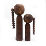 COMING SOON! Futari. Kokeshi. EXTRAORDINARY Award-winning 1960s Kokeshi by Hideo Ishihara. RARE Sosaku Kokeshi.