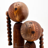 COMING SOON! Futari. Kokeshi. EXTRAORDINARY Award-winning 1960s Kokeshi by Hideo Ishihara. RARE Sosaku Kokeshi.