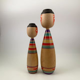 Kokeshi. Wonderful Tsugaru Kokeshi Doll Pair. Large-ish Vintage Kokeshi. Great Condition.