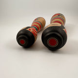Kokeshi. Wonderful Tsugaru Kokeshi Doll Pair. Large-ish Vintage Kokeshi. Great Condition.