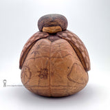 A TRUE MASTERPIECE!!!  This painstakingly hand-carved sosaku / kindai kokeshi doll is by multi-award-winning master artisan Yuji Watanabe. The amount of detail on this rare vintage kokeshi is stunning—just look at the texture of her hair and patterns on her kimono. This is a large, substantial objét that really should be referred to as a sculpture rather than a "doll."