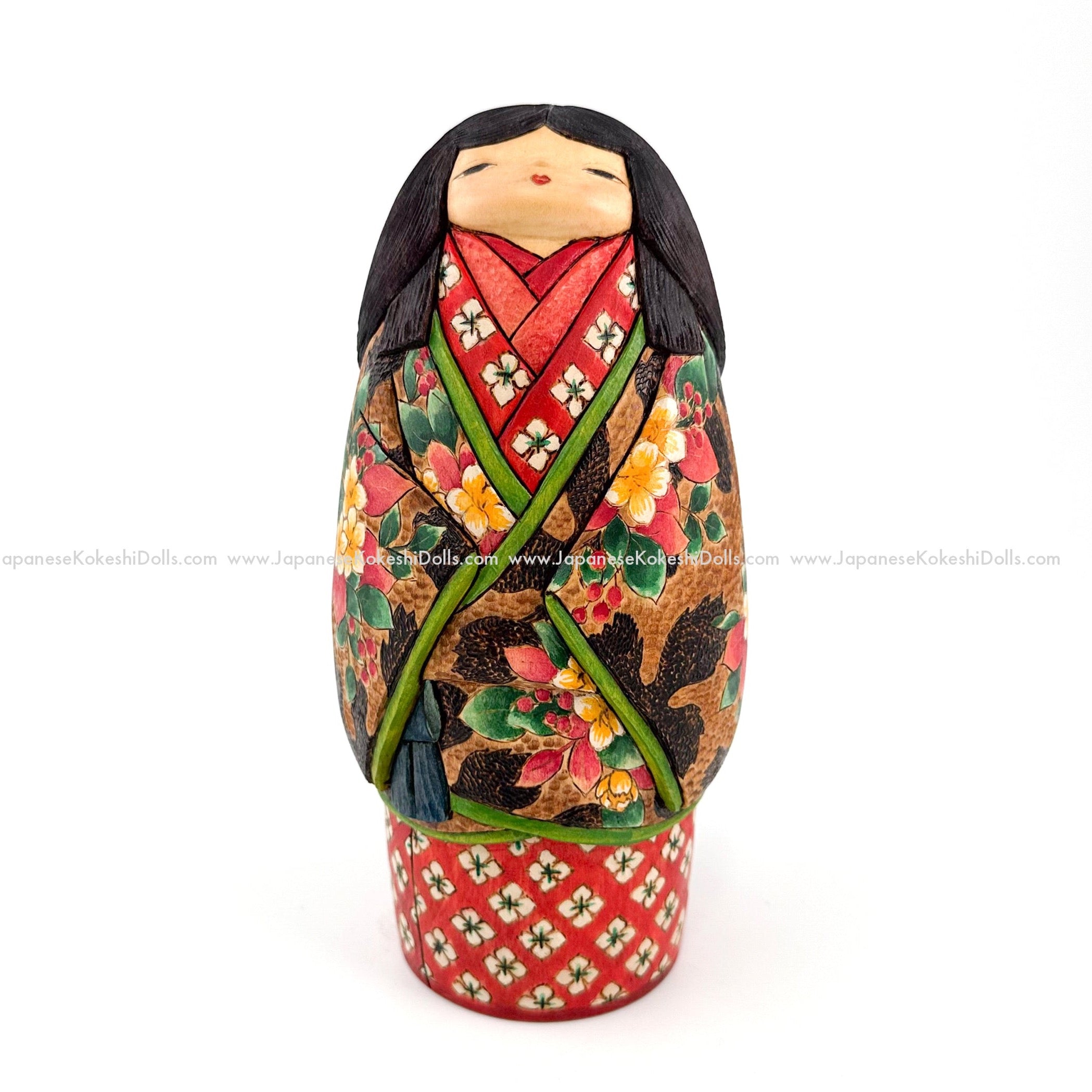 Kokeshi. Rare Kokeshi Doll by Ichiko Yahagi. Tall MASTERPIECE. Handmad
