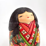 Kokeshi. Rare Kokeshi Doll by Ichiko Yahagi. Tall MASTERPIECE. Handmade, 2022.