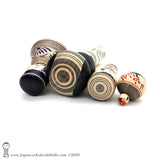 BRAND NEW! Delightful Group of Four Traditional (dento) Kokeshi Dolls by Yoshimi Koyama.