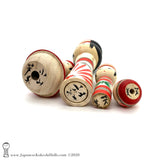 Kokeshi. Charming Family of Four Traditional Kokeshi Dolls by Yoshimi Koyama.BRAND NEW!