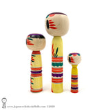 Kokeshi Family Brand New Traditional Kokeshi by Takashi Kamata. Dento Kokeshi.