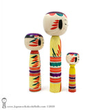Kokeshi Family Brand New Traditional Kokeshi by Takashi Kamata. Dento Kokeshi.