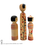 Vintage Kokeshi Family. Quirky Kokeshi Dolls. Traditional Kokeshi. Kijiyama. Tsugaru.