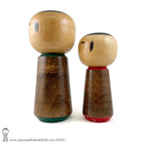 Kokeshi. Pair of LARGE Vintage Kokeshi Dolls by Hashime Takahashi.