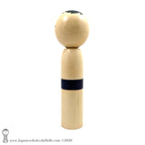 Kokeshi. NEW! Modern Kokeshi Doll with MCM Checked Kimono by Isao Sasaki.