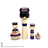 NEW! Family of Four Unique Traditional Kokeshi Dolls by Yoshimi Koyama.