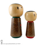 Kokeshi. Pair of LARGE Vintage Kokeshi Dolls by Hashime Takahashi.