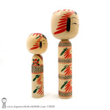 Kokeshi. Exquisite Pair of New Dento Kokeshi Dolls