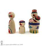 Kokeshi. NEW! Momma Kokeshi with Kids by Toshio Takada. Traditional (Dento) Kokeshi.