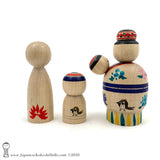 Kokeshi. NEW! Momma Kokeshi with Kids by Toshio Takada. Traditional (Dento) Kokeshi.