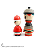 Kokeshi. Christmas Kokeshi Dolls. Santa. Japanese Wooden Dolls.