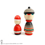 Kokeshi. Christmas Kokeshi Dolls. Santa. Japanese Wooden Dolls.