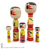 Kokeshi. One-of-a-Kind Group of Kokeshi Dolls by Takashi & Minae Kamata