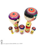 Kokeshi. One-of-a-Kind Group of Kokeshi Dolls by Takashi & Minae Kamata