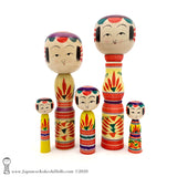 Kokeshi. One-of-a-Kind Group of Kokeshi Dolls by Takashi & Minae Kamata