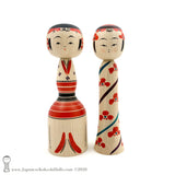 Kokeshi, Brand New! ADORABLE Brother-Sister Pair of Kokeshi Dolls by Tamio Niiyama