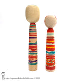 Vintage Kokeshi Dolls. A RARE Pair of Tsuchiyu style Traditional (dento) Kokeshi.