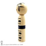 Kokeshi. NEW! Modern Kokeshi Doll with MCM Checked Kimono by Isao Sasaki.