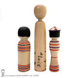 Vintage Kokeshi Family. Quirky Kokeshi Dolls. Traditional Kokeshi. Kijiyama. Tsugaru.