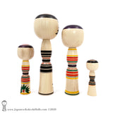 Kokeshi Family. NEW! Rare Group of Four Adorable Kokeshi by Atsushi Kimura.