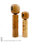 One-of-a-kind! Kokeshi Dolls. Pair of Modern Creative Kokeshi by Isao Sasaki.