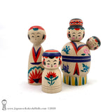 Kokeshi. NEW! Momma Kokeshi with Kids by Toshio Takada. Traditional (Dento) Kokeshi.