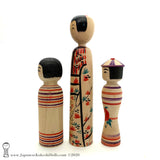 Vintage Kokeshi Family. Quirky Kokeshi Dolls. Traditional Kokeshi. Kijiyama. Tsugaru.