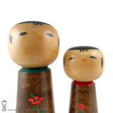 Kokeshi. Pair of LARGE Vintage Kokeshi Dolls by Hashime Takahashi.