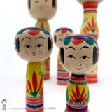 Kokeshi. One-of-a-Kind Group of Kokeshi Dolls by Takashi & Minae Kamata