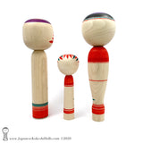 Kokeshi. TALL & UNIQUE. Three RARE Kokeshi Dolls. Takashi Kamata. Japanese Wooden Dolls.