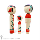 Kokeshi. TALL & UNIQUE. Three RARE Kokeshi Dolls. Takashi Kamata. Japanese Wooden Dolls.