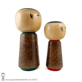 Kokeshi. Pair of LARGE Vintage Kokeshi Dolls by Hashime Takahashi.