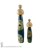 Kokeshi Doll Pair by Issetsu Kuribayashi. RARE, GORGEOUS KOKESHI!!