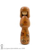 Kokeshi. New-in-Box Creative (sosaku) Kokeshi Doll by Isao Sasaki. Japanese Wooden Doll.