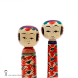 Kokeshi Family of Five. Brand New Traditional Kokeshi by Takashi Kamata. Dento Kokeshi.