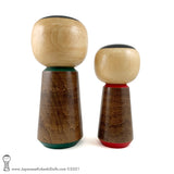 Kokeshi. Pair of LARGE Vintage Kokeshi Dolls by Hashime Takahashi.
