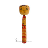 Kokeshi. QUIRKY Takobozu / Zenkichi style Kokeshi Doll with Delightful Eyes.