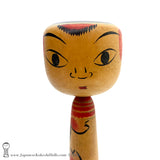 Kokeshi. QUIRKY Takobozu / Zenkichi style Kokeshi Doll with Delightful Eyes.