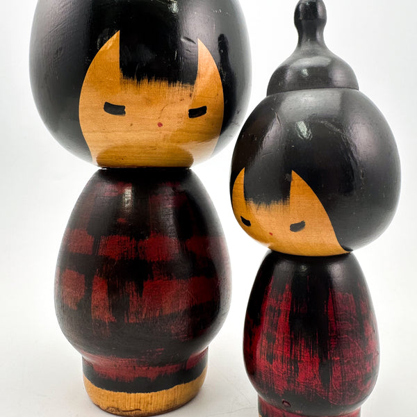 COMING SOON! Marvelous Award-winning Kokeshi Pair by Hideo Ishihara. RARE Sosaku Kokeshi.