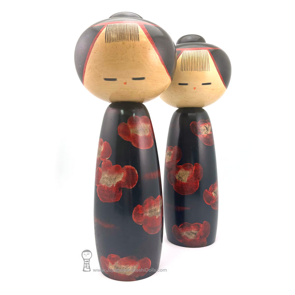 Remarkable Pair of Extra Large Vintage Kokeshi by Masao