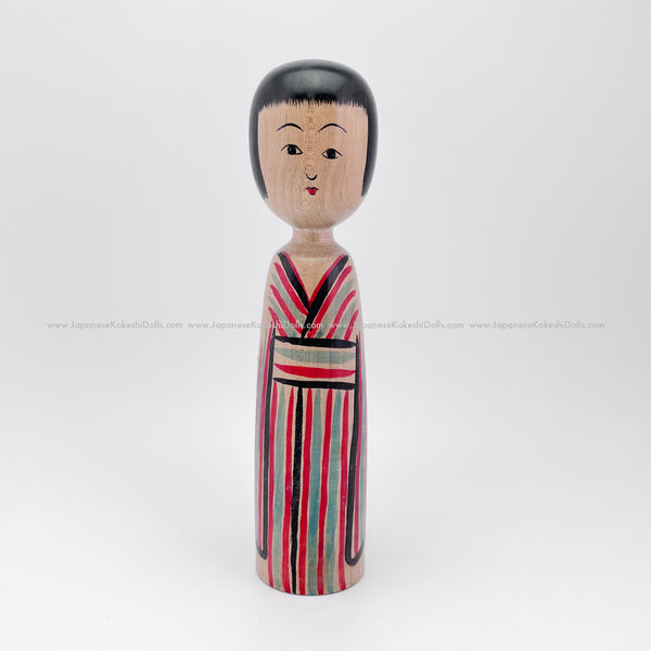 Rare, Tall Traditional (Dento) Kokeshi Doll with Kind Expression