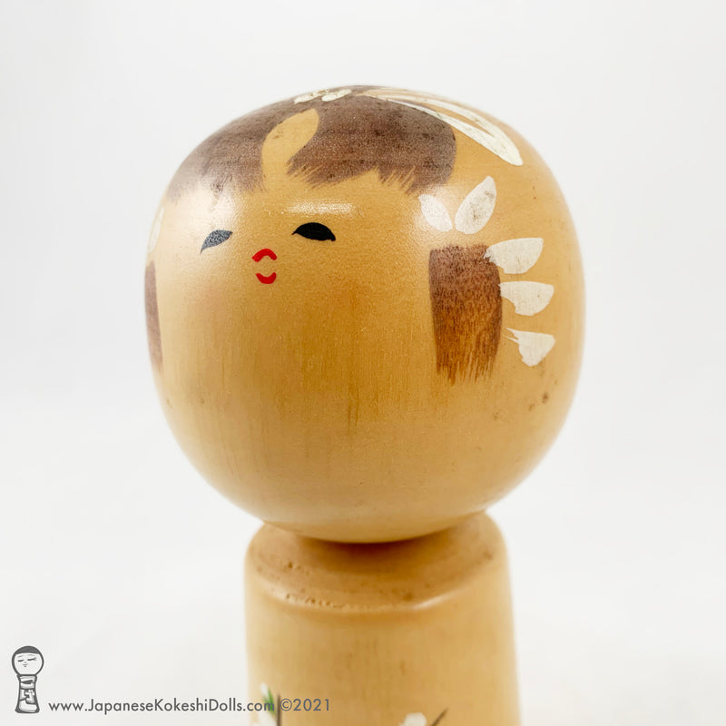 Reserved for Lillith. Kokeshi. Gorgeous Vintage Floral Kokeshi.