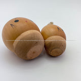 Kokeshi Pair. Vintage "Chestnut-shaped" Kokeshi Dolls. ADORABLE!