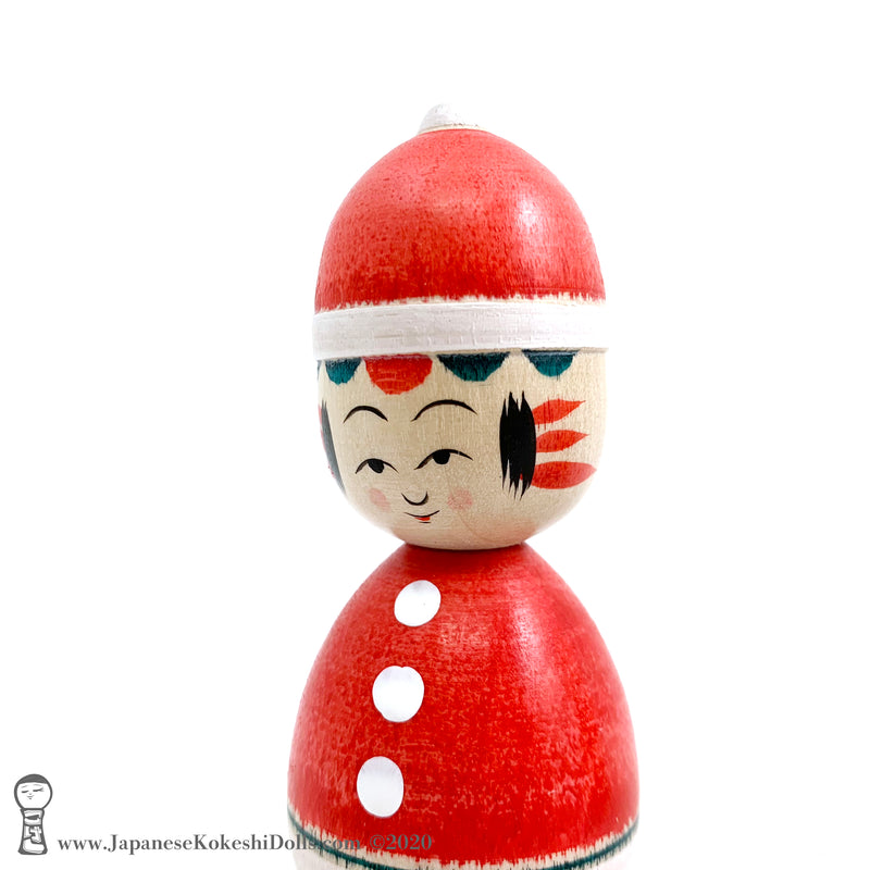 Kokeshi. Christmas Kokeshi Dolls. Santa. Japanese Wooden Dolls. –
